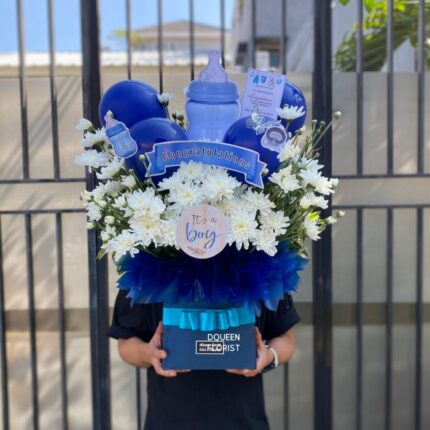 Dqueen Florist - Bunga Box New Born Baloom Balon Baby Hampers