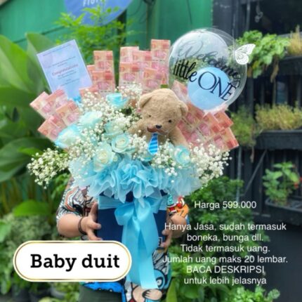 Bunga Box Baby Duit / hadiah kelahiran / bayi