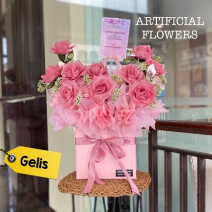 Dqueen Florist - Bunga Box Artificial Model Gelis Gift Ucapan Selamat