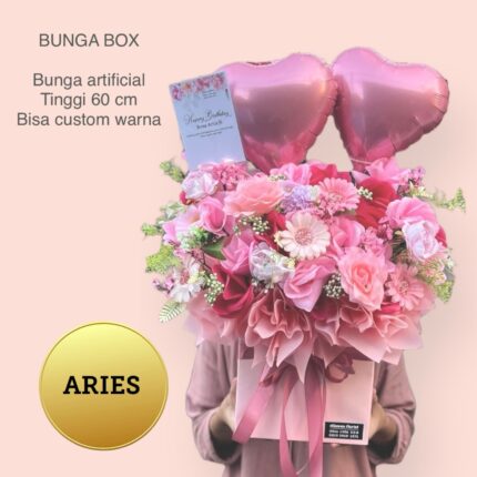Dqueen Florist - Bunga Box Artificial Gift Special Ucapan Congrats