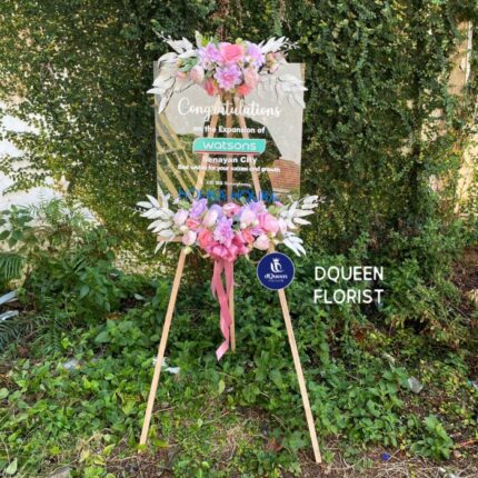 Dqueen Florist - Bunga Papan Akrilik Artificial Flowers Gift Acara Wedding Day Anniversary