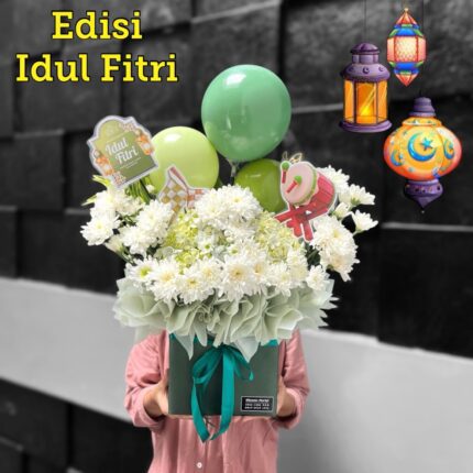 Bunga Box Fresh Hari Raya Custom / Idul Fitri / Natal / Imlek / Idul Adha / Hampers / Kado